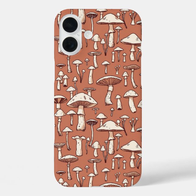 Coques Case-Mate iPhone Champignons Imprimer sur Terracotta Brown (Verso)