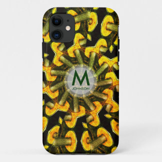 Coque iPhone 11 Champignons métalliques Spirale géométrique iPhone