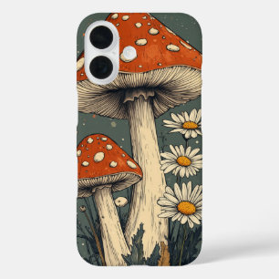 Coque Pour iPhone 16 Champignons psychédéliques