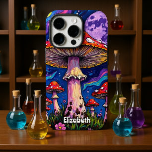 Coque iPhone 16 Pro Champignons violets de la Lune
