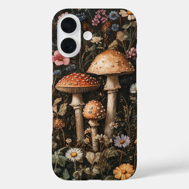 Coques Case-Mate iPhone Champignons Whimsical et Botanique Fleur sauvage (Verso)