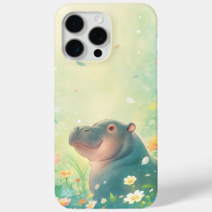 Coque Case-Mate iPhone Champs de Fleurs et Hippopotame Heureux