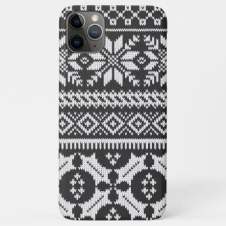 Case-Mate iPhone Case Chandail en noir et blanc Fair Isle Knit