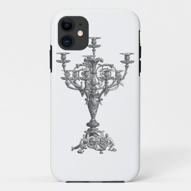 Coques Case-Mate iPhone chandelier à bougies dessin au trait (Dos)
