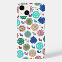 Chanter Bird et Mandala Cute Folk Art Motif