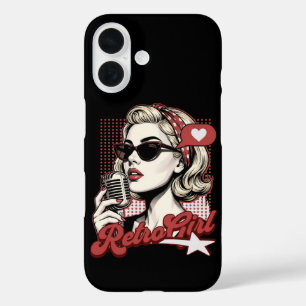 Coque Pour iPhone 16 Chanteuse Pop Art Rétro Fille
