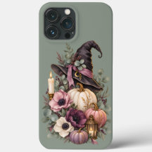 Chapeau de sorcière élégant avec citrouilles flora