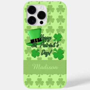 Coque Case-Mate iPhone Chapeau haut vert Shamrocks St. Patricks Nom du mo