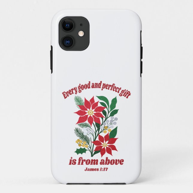 Coques Case-Mate iPhone Chaque don bon et parfait – Jacques 1:17 Noël (Dos)
