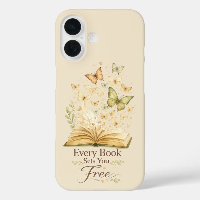 Coques Case-Mate iPhone Chaque livre vous libère | Papillon amateur de liv (Verso)