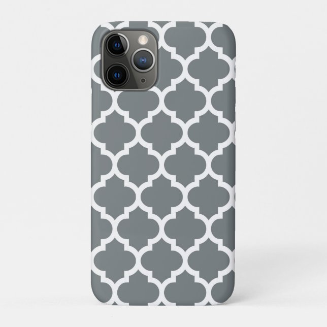 Coques Case-Mate iPhone Charbon Blanc Quatrefoil Marocain Motif #5 (Dos)