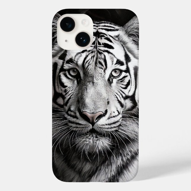 Coques Case-Mate iPhone Charbon blanc Tigre (Verso)