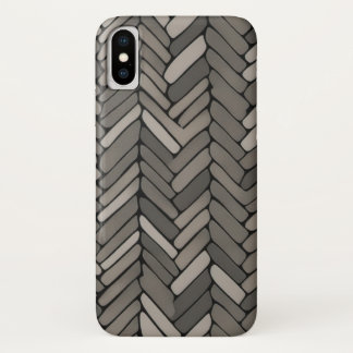 Case-Mate iPhone Case Charbon et Gris Herringbone Elegant Géométrique