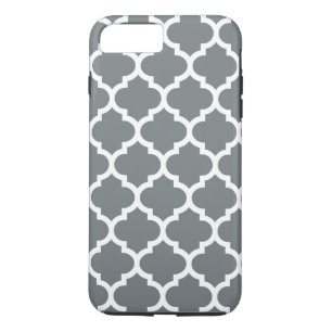 Etui iPhone Case-Mate Charcharbon gris blanc Quatrefoil marocain Motif #