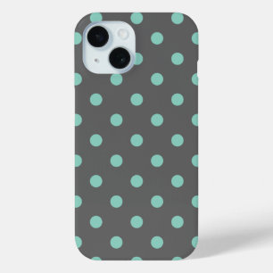 Coque Case-Mate iPhone Charcoal Grey et Aqua Pois