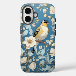 Coque Pour iPhone 16 Chardonneret jaune inspiré de William Morris