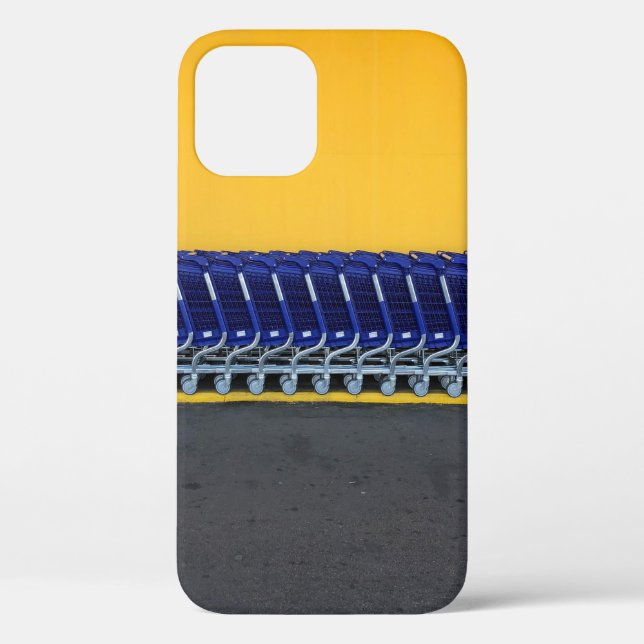 Coques Case-Mate iPhone Chariots d'épicerie bleu arrangés (Verso)
