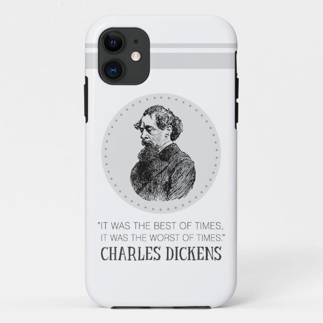 Coques Case-Mate iPhone Charles Dickens Portrait et Citation (Dos)