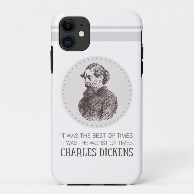 Coques Case-Mate iPhone Charles Dickens Portrait et Citation (Dos)
