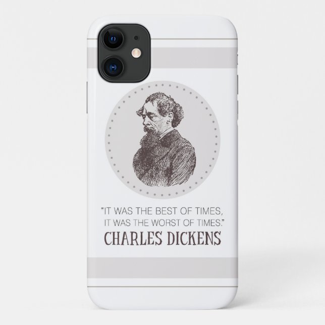 Coques Case-Mate iPhone Charles Dickens Portrait et Citation (Dos)