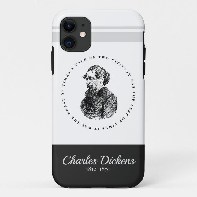 Coques Case-Mate iPhone Charles Dickens Portrait et Citation (Dos)