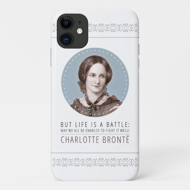 Coques Case-Mate iPhone Charlotte Bronte Portrait et citation (Dos)