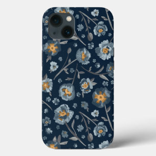 Case-Mate iPhone Case Charmante Pépites bleues jaunes bleues Motif flora