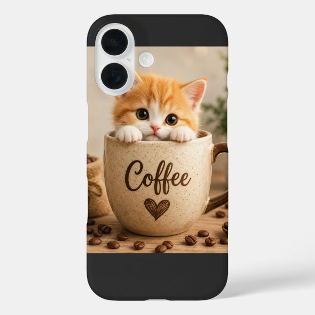 Coques Case-Mate iPhone Charme de chaton dans une tasse de café (Verso)
