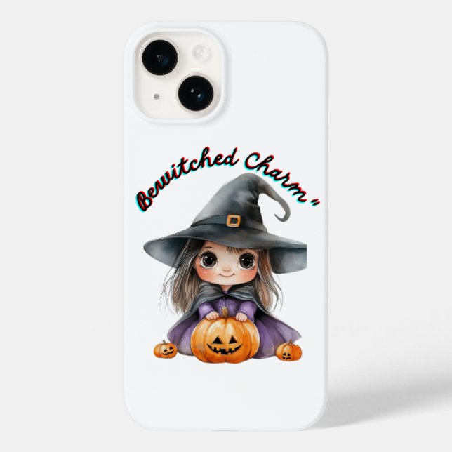 Coques Case-Mate iPhone Charming Witch Girl Halloween Décor avec Citrouill (Verso)