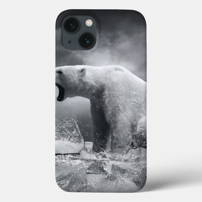 Coques Case-Mate iPhone Chasseur blanc d'ours blanc sur la glace dans (Verso)