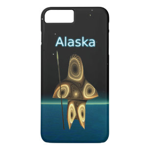 Coque iPhone 7 Plus Chasseur inuit fractal - Alaska