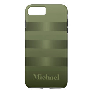 Etui iPhone Case-Mate Chasseur Vert Manly Stripes Monogramme