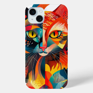 Coque Case-Mate iPhone Chat Abstrait Coloré – Design Géométrique 🎨🐱