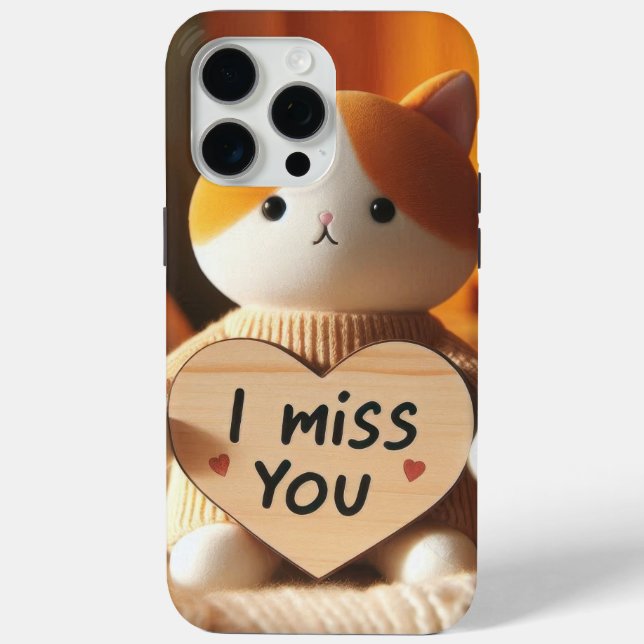 Coques Case-Mate iPhone Chat adorable peluche avec message de coeur (Verso)