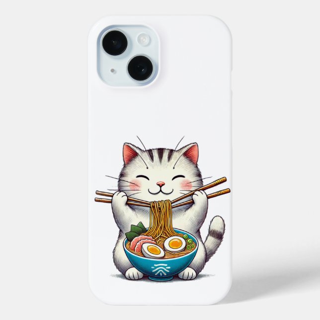 Coques Case-Mate iPhone Chat amoureux Ramen (Verso)