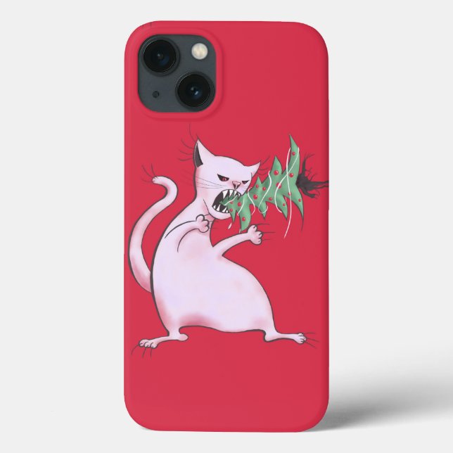 Coques Case-Mate iPhone Chat amusant Noël Arbre de Manger vacances (Verso)