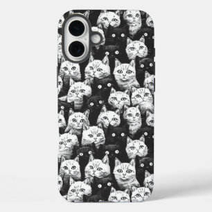 Coque Pour iPhone 16 Plus Chat artistique monochrome