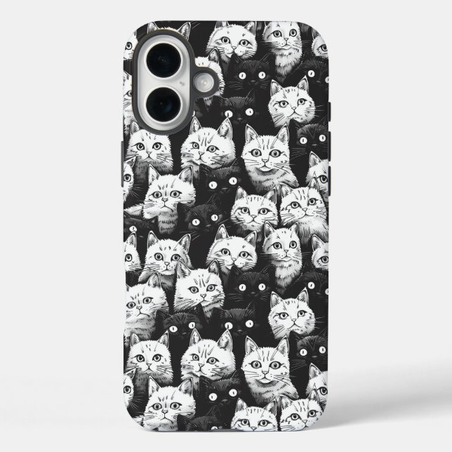 Coques Case-Mate iPhone Chat artistique monochrome (Verso)