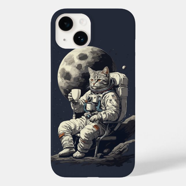Coques Case-Mate iPhone Chat astronaute buvant une tasse de café (Verso)