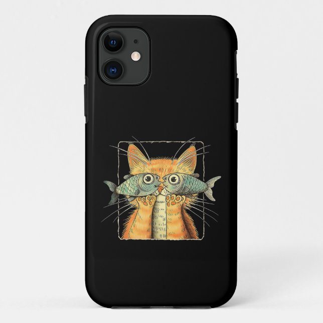Coques Case-Mate iPhone Chat aux yeux de poisson Chaton Parodie de chat dr (Dos)