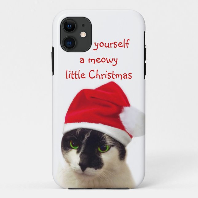 Coques Case-Mate iPhone Chat avec Casquette Père Noël (Dos)
