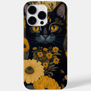 Coque Case-Mate iPhone Chat avec de grands yeux devant les fleurs
