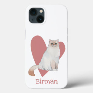 Case-Mate iPhone Case Chat Birman Aquarelle Kitty Coeur rose
