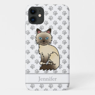 Case-Mate iPhone Case Chat Birman / Ragdoll pointe chocolat & nom