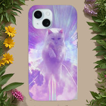 Chat blanc céleste - Art Dreamy & Vibrant