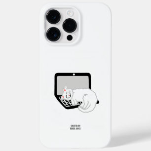 Coque Case-Mate iPhone Chat blanc dormant sur l'ordinateur portable iPhon