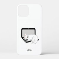 Chat Blanc Dormir sur ordinateur portable Apple iP