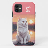 Chat blanc par lac