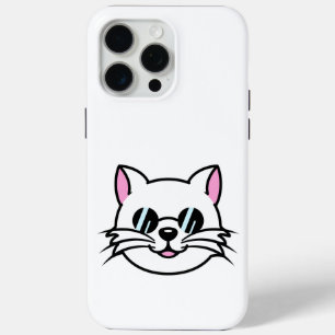 Coque Case-Mate iPhone Chat blanc portant des lunettes noires / lunettes