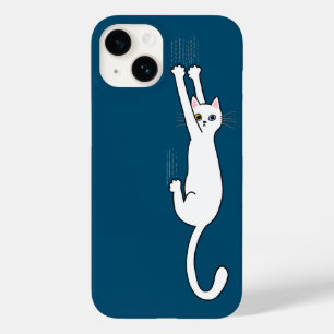 Coque Case-Mate iPhone Chat Blanc Se Maintenant Avec Des Lèvres Drôle